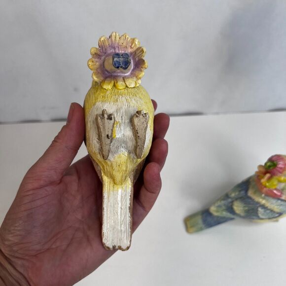 Fairy Bird Figurines Set of 2-Fairy Garden-Resin Whimsical Knick Knack Decor - Picture 6 of 10
